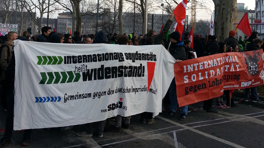 SDAJ und DKP bei den Blockupy-Protesten. Foto: Johanna/junge Welt