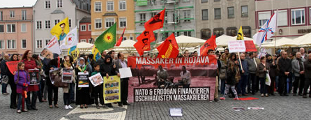 Kurdistam-Solidaritätsdemonstration in Augsburg