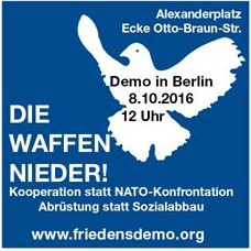 Friedensdemo am 8. Oktober 2016 in Berlin